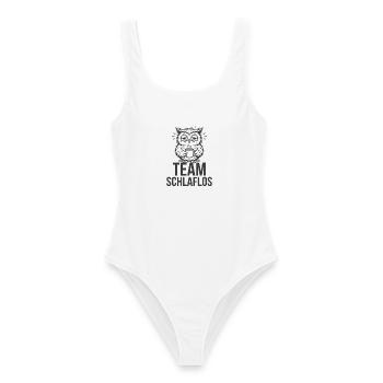 Équipe Insomniaque – Hibou Fatigué - Maillot de bain femme - blanc - Devant - AI Model Female 172 dark (172cm)