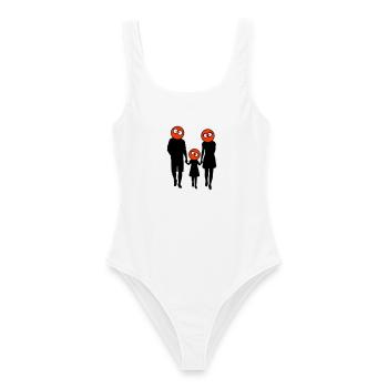 Silhouette familiale Chers enfants Parents Maman Papa - Maillot de bain femme - blanc - Devant - AI Model Female 172 dark (172cm)