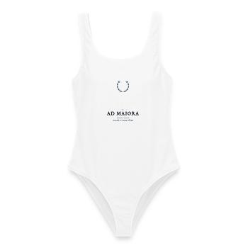 Ad Maiora – Vorwärts zu den größeren Dingen Lateins - Frauen Badeanzug - Weiß - Vorne - AI Model Female 172 dark (172cm)