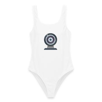Webcam - Frauen Badeanzug - Weiß - Vorne - AI Model Female 172 dark (172cm)