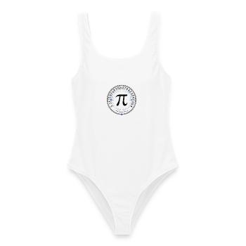 Pi im Zielkreis - Frauen Badeanzug - Weiß - Vorne - AI Model Female 172 dark (172cm)