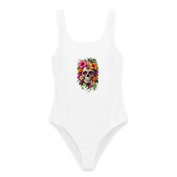 Halloween Sugar Skull - Frauen Badeanzug - Weiß - Vorne - AI Model Female 172 dark (172cm)