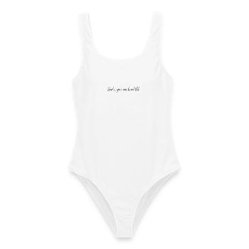 Smile, you are beautiful - Frauen Badeanzug - Weiß - Vorne - AI Model Female 172 dark (172cm)
