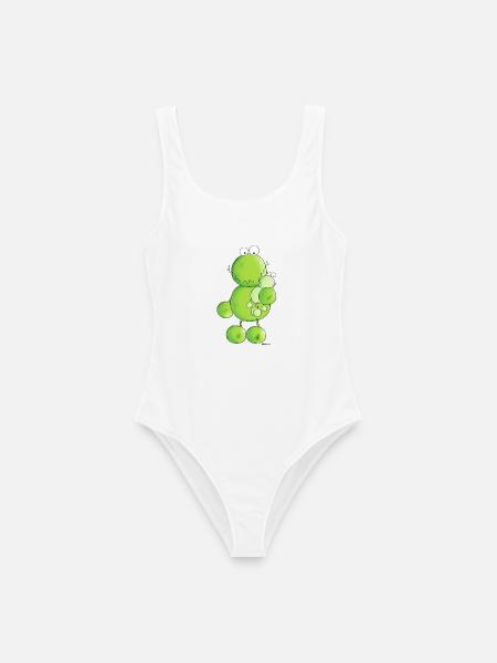 Verspielter Frosch - Frauen Badeanzug - Weiß