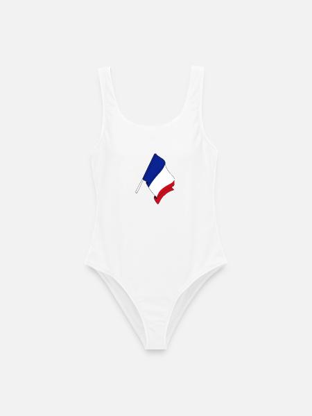 Flagge: Frankreich - Frauen Badeanzug - Weiß