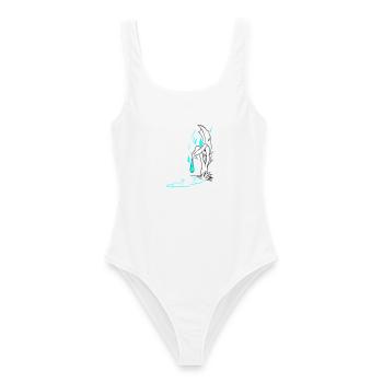 Illustration de la chute - Maillot de bain femme - blanc - Devant - AI Model Female 172 dark (172cm)