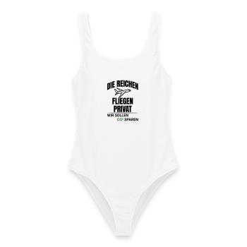 Conception abstraite de la protection du climat au CO2 - Maillot de bain femme - blanc - Devant - AI Model Female 172 dark (172cm)