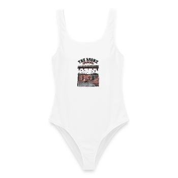 Bronx Streetwear New York Vintage Basketball - Frauen Badeanzug - Weiß - Vorne - AI Model Female 172 dark (172cm)