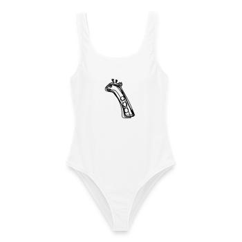 Giraffe handgezeichnet - Frauen Badeanzug - Weiß - Vorne - AI Model Female 172 dark (172cm)