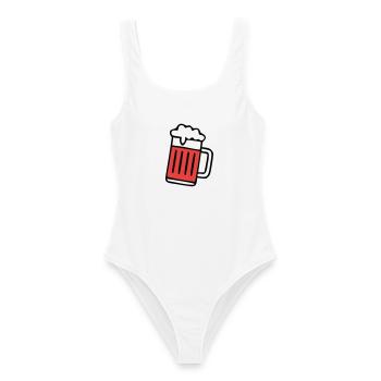 Roter Bierkrug Schaum Icon - Frauen Badeanzug - Weiß - Vorne - AI Model Female 172 dark (172cm)