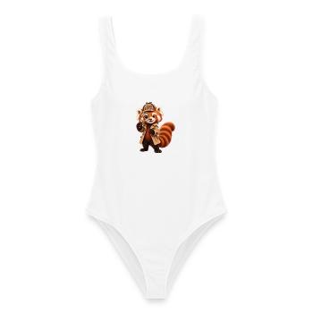 Roter Panda-Detektiv mit Lupe - Frauen Badeanzug - Weiß - Vorne - AI Model Female 172 dark (172cm)