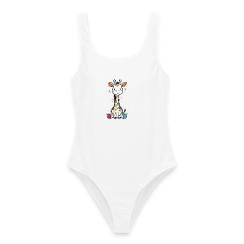 Süße Bunte Giraffe Kinder Baby Safari T-Shirt - Frauen Badeanzug - Weiß - Vorne - AI Model Female 172 dark (172cm)