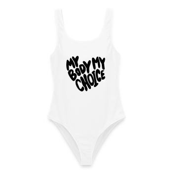 Mon corps, mon choix. Mon corps, mon choix * - Maillot de bain femme - blanc - Devant - AI Model Female 172 dark (172cm)