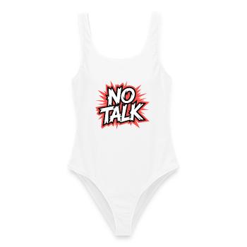 No Talk Comic Explosion - Frauen Badeanzug - Weiß - Vorne - AI Model Female 172 dark (172cm)