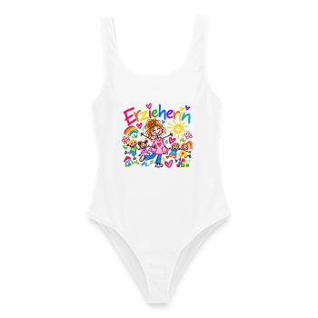 Erzieherin Kindergarten Beruf Geschenk Doodle - Frauen Badeanzug - Weiß - Vorne - AI Model Female 172 dark (172cm)