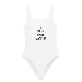Ich bin einfach Spitze - Lustiger Spruch - Frauen Badeanzug - Weiß - Vorne - AI Model Female 172 dark (172cm)