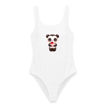 Panda mignon avec de la crème glacée rouge sur le style - Maillot de bain femme - blanc - Devant - AI Model Female 172 dark (172cm)