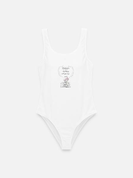 Reading is dreaming - Frauen Badeanzug - Weiß