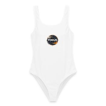 Logo du cercle cible Focus - Maillot de bain femme - blanc - Devant - AI Model Female 172 dark (172cm)