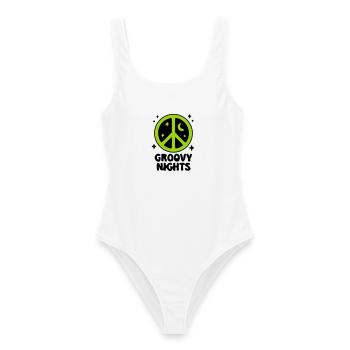 Groovy Peace Zeichen Logo - Frauen Badeanzug - Weiß - Vorne - AI Model Female 172 dark (172cm)