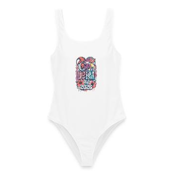 Capri Surfing Paradise - Frauen Badeanzug - Weiß - Vorne - AI Model Female 172 dark (172cm)