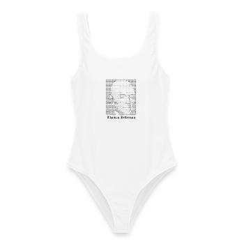 Thomas Jefferson ASCII Kunst - Frauen Badeanzug - Weiß - Vorne - AI Model Female 172 dark (172cm)