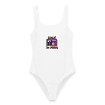 Hexe im Dienst - Halloween Kostüm Damen - Frauen Badeanzug - Weiß - Vorne - AI Model Female 172 dark (172cm)