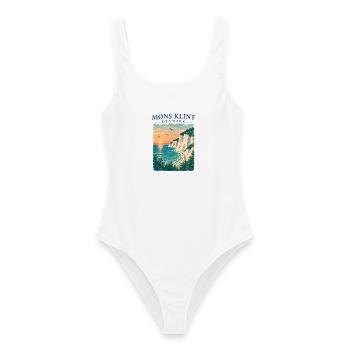 Møns Klint Dänemark Kreidefelsen Ostsee Retro - Frauen Badeanzug - Weiß - Vorne - AI Model Female 172 dark (172cm)