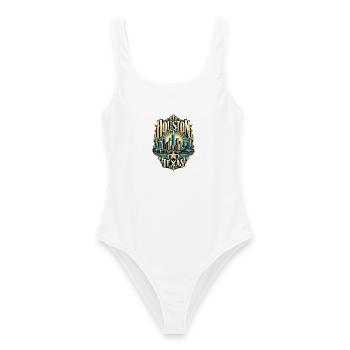 Texas Houston Skyline Art Deco Badge - Frauen Badeanzug - Weiß - Vorne - AI Model Female 172 dark (172cm)