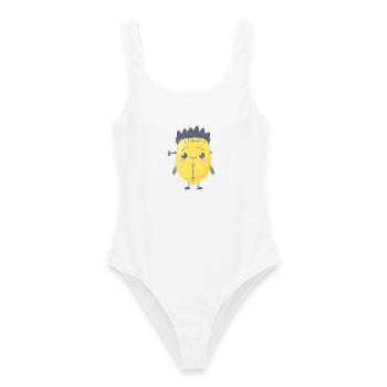 Franken-Lemon - Frauen Badeanzug - Weiß - Vorne - AI Model Female 172 dark (172cm)