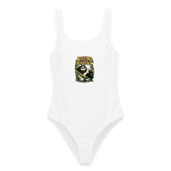 RobVibe Wild Club – Panda-Strategie - Frauen Badeanzug - Weiß - Vorne - AI Model Female 172 dark (172cm)