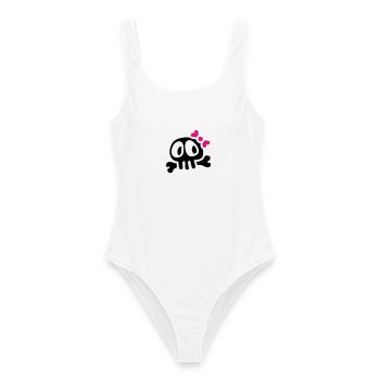 lady skull - Maillot de bain femme - blanc - Devant - AI Model Female 172 dark (172cm)