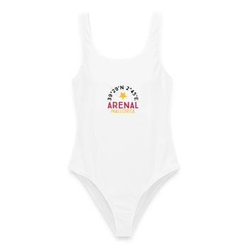 Arenal Mallorca - Frauen Badeanzug - Weiß - Vorne - AI Model Female 172 dark (172cm)