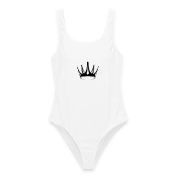 Couronne Reine/Roi personnalisable - Maillot de bain femme - blanc - Devant - AI Model Female 172 dark (172cm)
