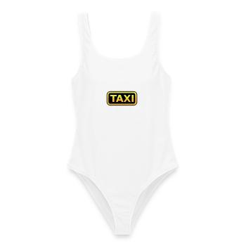 Taxi Schild - Frauen Badeanzug - Weiß - Vorne - AI Model Female 172 dark (172cm)