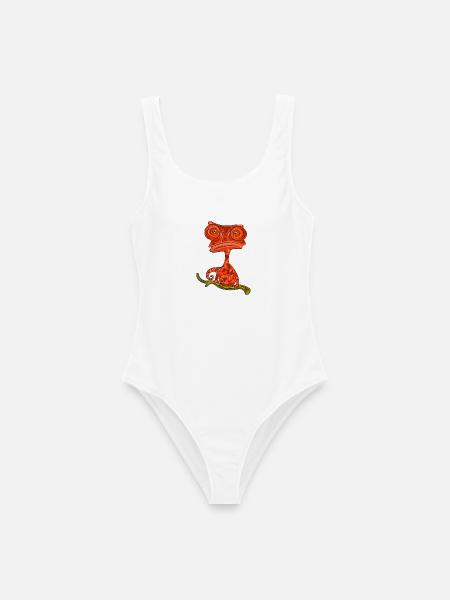 Chamaeleon Exotisch Geschenkidee - Frauen Badeanzug - Weiß