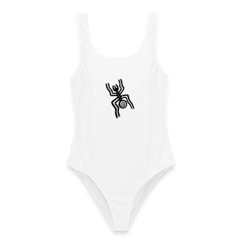 Les lignes de Nazca, l'araignée - Maillot de bain femme - blanc - Devant - AI Model Female 172 dark (172cm)
