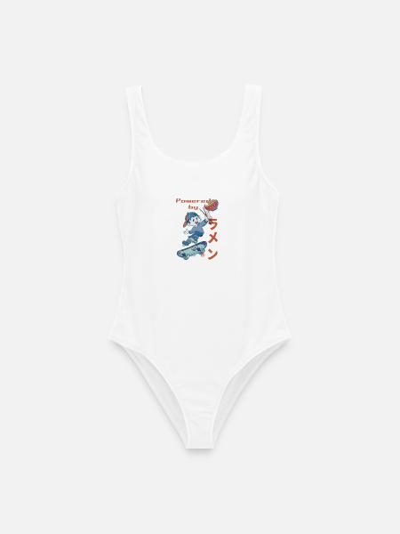 Powered by Ramen - Frauen Badeanzug - Weiß