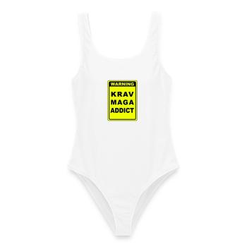 Avertissement Krav Maga Addict - Maillot de bain femme - blanc - Devant - AI Model Female 172 dark (172cm)