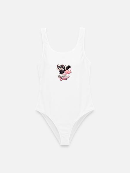Still Farting Cute Stinktier Liebe Valentinstag  - Frauen Badeanzug - Weiß