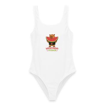 Watermelon O'Clock Cabybara - Women's Swimsuit - white - Front - AI Model Female 172 dark (172cm)