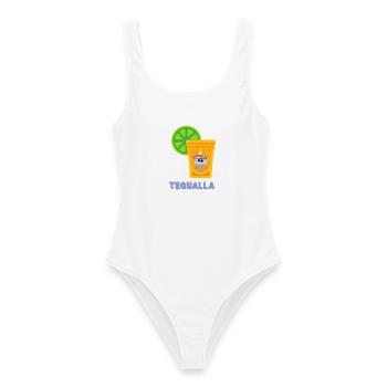 TEQUALLA - Frauen Badeanzug - Weiß - Vorne - AI Model Female 172 dark (172cm)