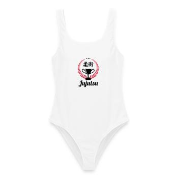 Jiu Jitsu / Jujutsu / Jiujitsu / Art Martial - Maillot de bain femme - blanc - Devant - AI Model Female 172 dark (172cm)