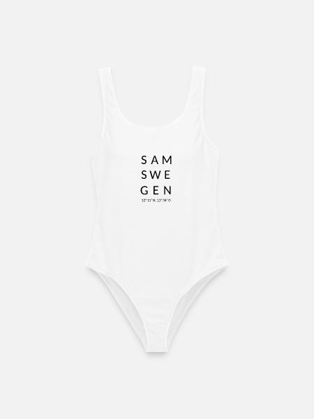 Samswegen schwarz - Frauen Badeanzug - Weiß