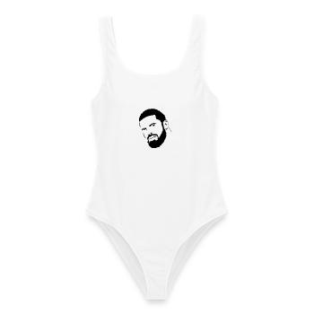 Rapper Porträt – markantes Hip-Hop-Design - Frauen Badeanzug - Weiß - Vorne - AI Model Female 172 dark (172cm)
