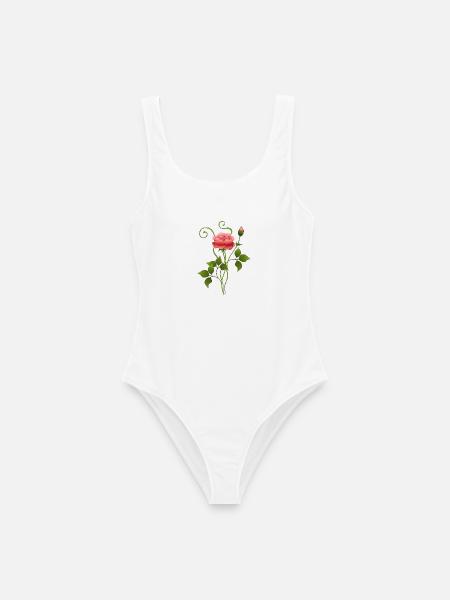 Blume - Frauen Badeanzug - Weiß