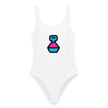 Bouteille d’eau rétro Pop Art des années 90 - Maillot de bain femme - blanc - Devant - AI Model Female 172 dark (172cm)
