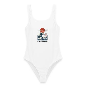 Eisbaden T-Shirt, Kaltbader Shirt Eisduschen Kalt - Frauen Badeanzug - Weiß - Vorne - AI Model Female 172 dark (172cm)