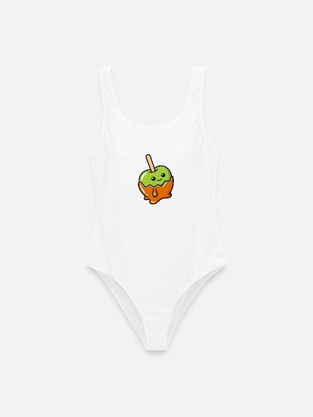 Kawaii Grüner Apfelkaramell Tropf - Frauen Badeanzug - Weiß