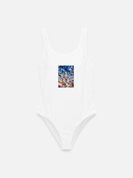 Kosmischer Krebs im Sternmeer - Frauen Badeanzug - Weiß